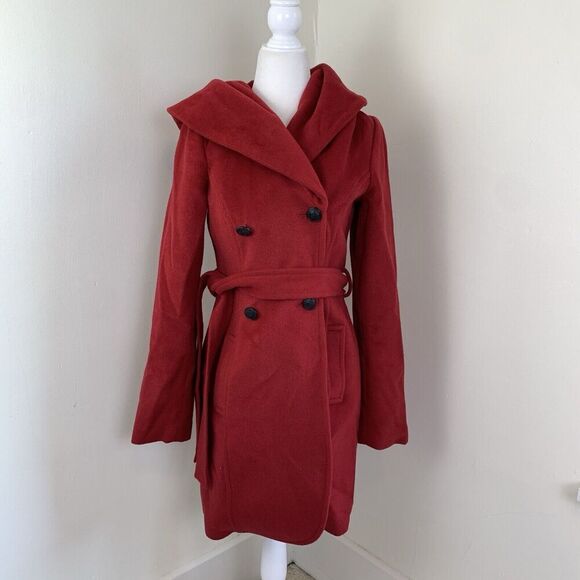 Love & Liberty Cashmere Hooded Double Breasted Belted Coat XS 2 Little Riding - Picture 1 of 14